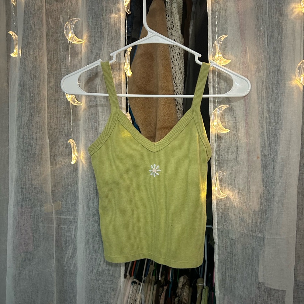 green sunflower tank top
